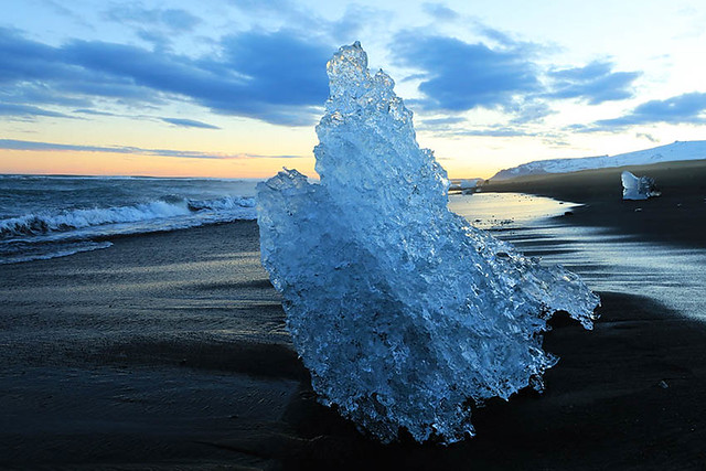 Sunset - Jokulsarlon (Diamond beach) - Iceland