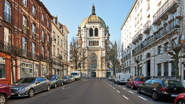 The Sainte-Marie church at Schaerbeek without any people during the confinement period.