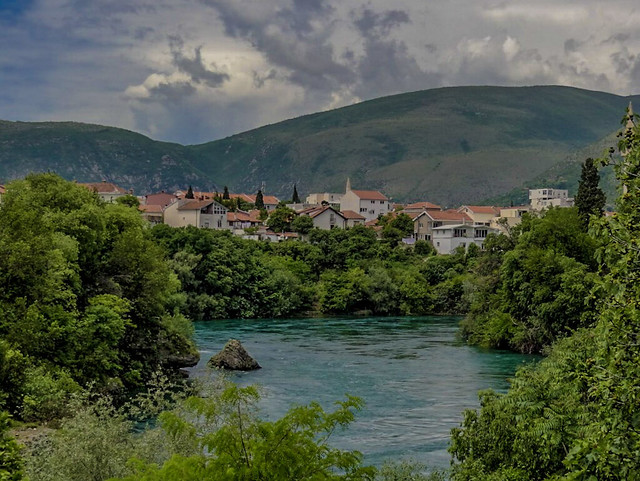 At Neretva River in Mostar, Bosnia-Herzegovina.