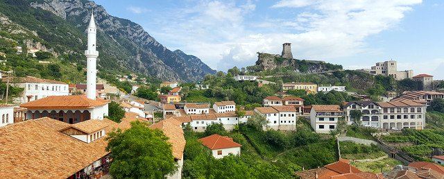 The old town of Kruje (Krujë, Kruja), Albania  (Panorama) (stitched photo)