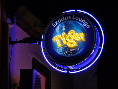 A neon sign for Tiger Beer in Melaka, Malaysia