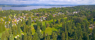 Broadmoor Neighborhood Aerial View Seattle Washington