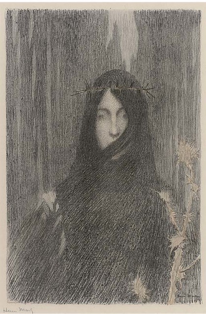 Femme Couronnée d'Epines / Woman Crowned With Thorns -  Henri Martin (French, 1860-1943)