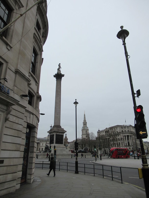 Admiral Horatio Nelson, Nelson's Column, William Railton (Sculptor) and St. Martin-in-the-Fields, James Gibbs (Architect), Trafalgar Square, Charing Cross, City of Westminster, London, WC2N 5DN