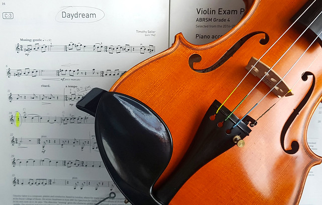Practicando con el violín