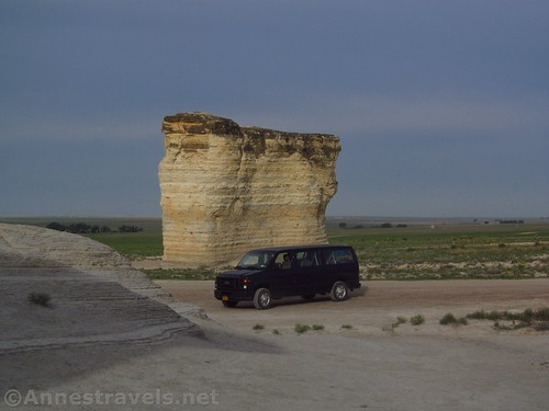 The van on its maiden cross-country voyage, parked near the formations, Monument Rocks National Natural Landmark, Kansas