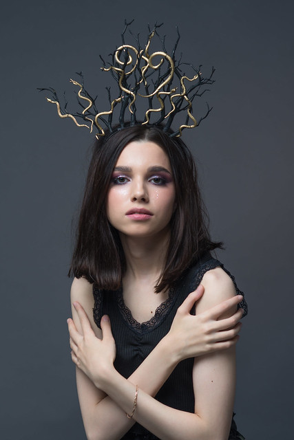 Medusa headpiece Gothic headpiece Goddess Crown Gothic headdress Branches crown Gold snake Goddess Gala Crown M’era Luna WGT