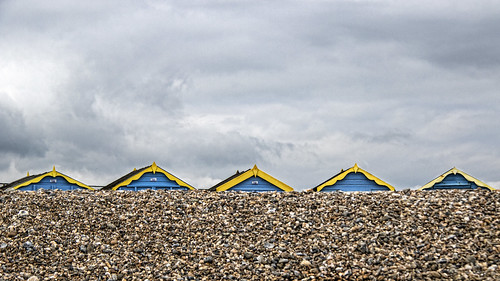 littlehampton sussex beach pebbles landscape minimalism minimalist beachhut sky