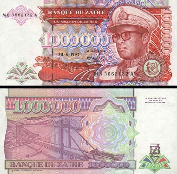 1 000 000 Zaires Zair 1993, P45b
