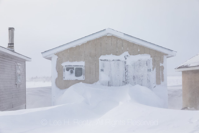Sheds in Winter in Buchans, Newfoundland
