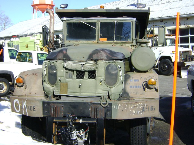US NAVY M817 former US ARMY 5ton Dump/Plow Truck with  winter kit  attached.