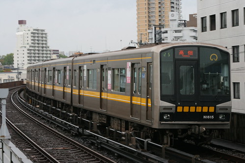 Nagoya Municipal Subway N1000 series in Kamiyashiro.Sta, Nagoya, Aichi, Japan /April 18, 2020
