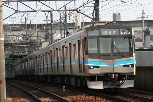 Nagoya Municipal Subway N3000 series in Kamiotai.Sta, Nagoya, Aichi, Japan /April 18, 2020