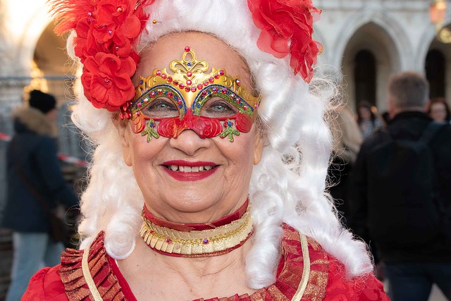 The pleasure of wearing a mask. Seen at the 2020 Carnival in Venice.