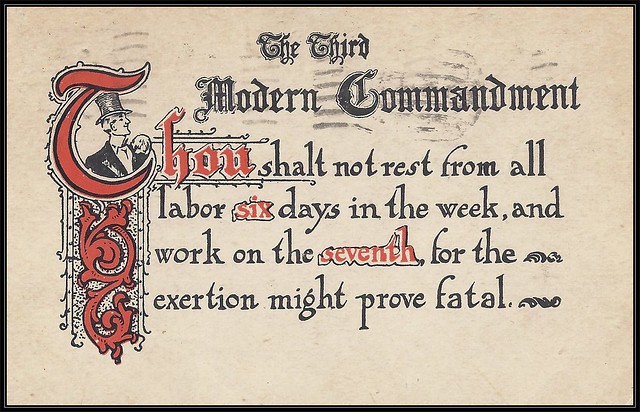 c. 1908 Vintage Comic Postcard - The Third Modern Commandment
