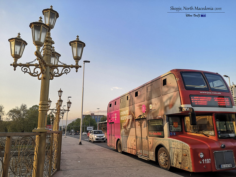 2019 North Macedonia Skopje Red Double-Decker Bus
