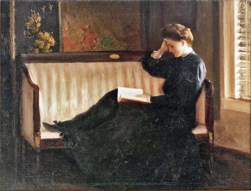 William Worcester Churchill (1858-1926) Reading woman on a… | Flickr