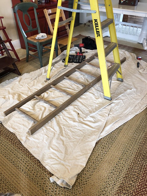 hanging a ladder from the ceiling