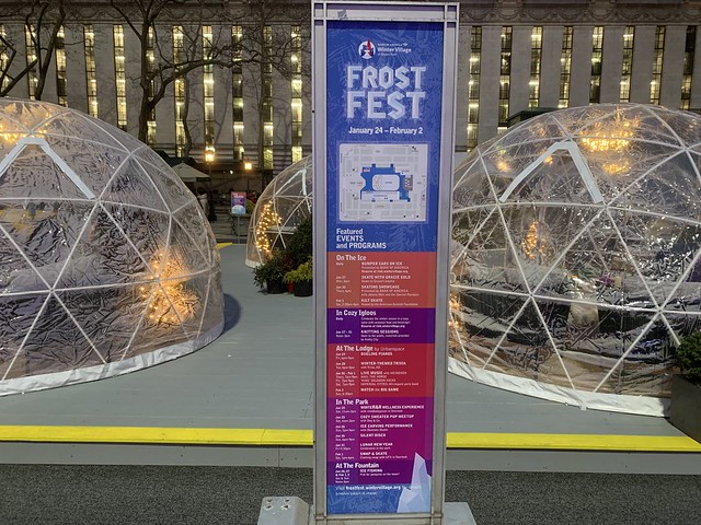 Frost Fest Cozy Igloos in  Bryant Park NYC 🗽 January 31st 2020
