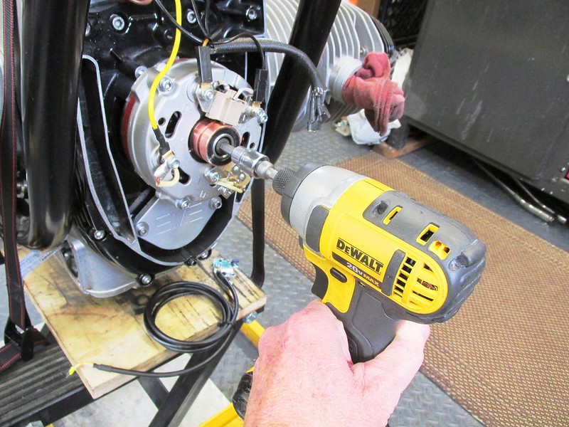 Electric Impact Driver Removes Rotor Bolt Without Turning Crankshaft