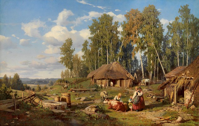 ducker, eugen gustav - Landscape with Estonian Farmhouse in Midsummer