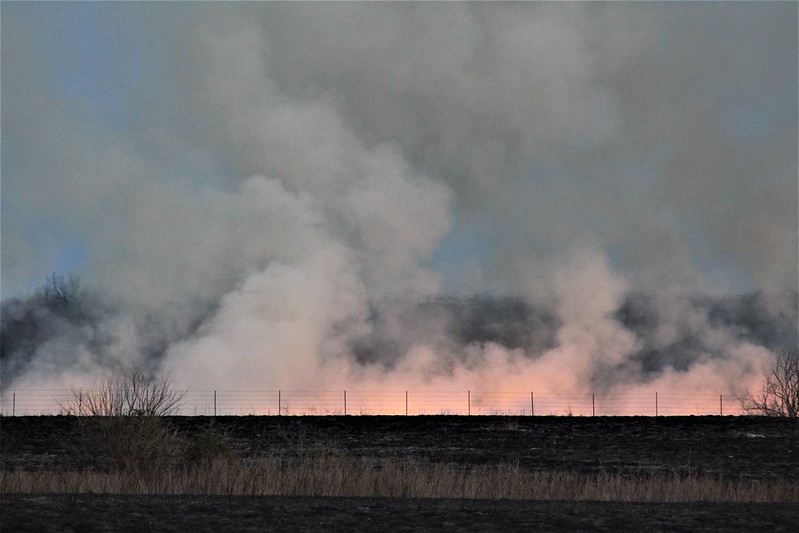 prescribed burn in rural area of MO prairies