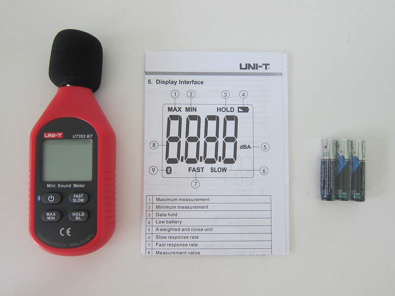 UNI-T Mini Sound Lever Meter (UT353BT) - Packaging Contents