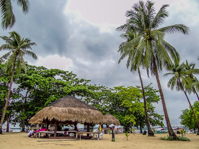 The native picnic hut common in tropical beaches.