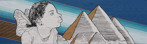 publicart streetart art buffalo buffalony newyork ny pyramids pyramid girl blue