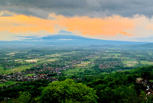 mountain sunset cloudy yogyakarta indonesia