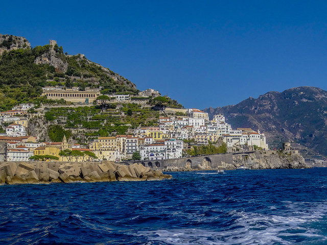Amalfi city along the Amalfi coast in Italy.
