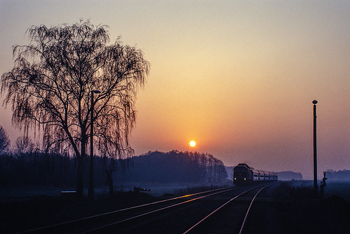 eisenbahn railways railroad treinen spoorwegen plandampf metropol sunrise sonnenaufgang gegenlicht br132 br232 ludmilla deutschereichsbahn jeserig brandenburg