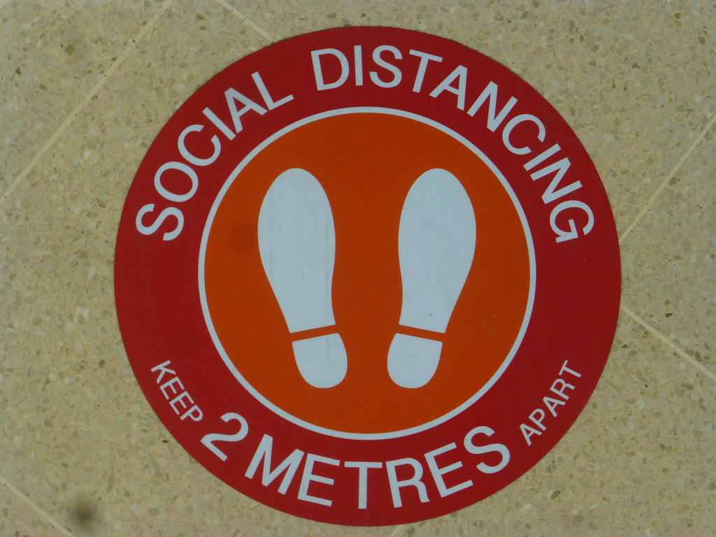 Social-Distancing-P1630991 | Social distancing floor sign du… | Flickr