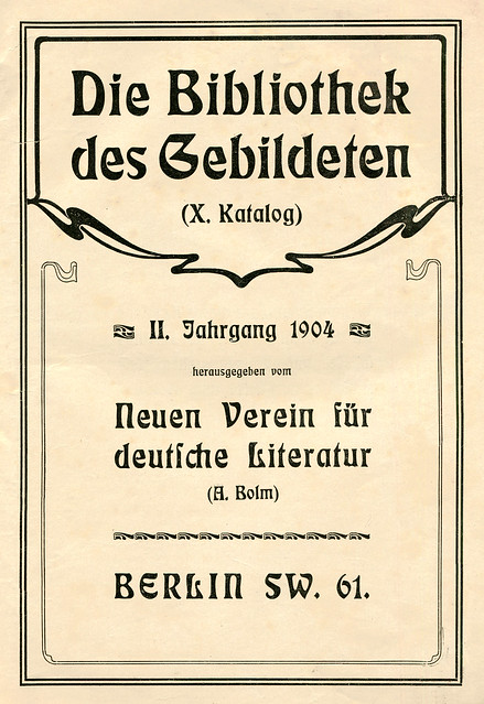 Titelblatt eines Buchkataloges von 1904