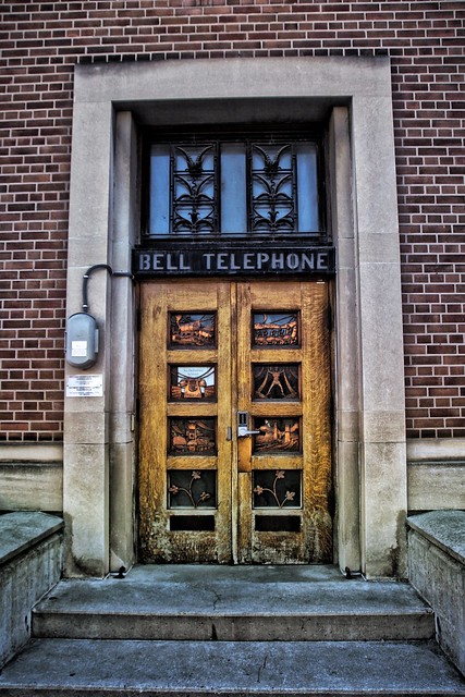 Peterborough  Ontario - Canada -  Peterborough Bell Exchange Building  - Art Deco Door- Unique Door