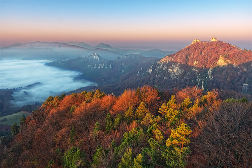 landscape morning slovakia sulov rocks autumn