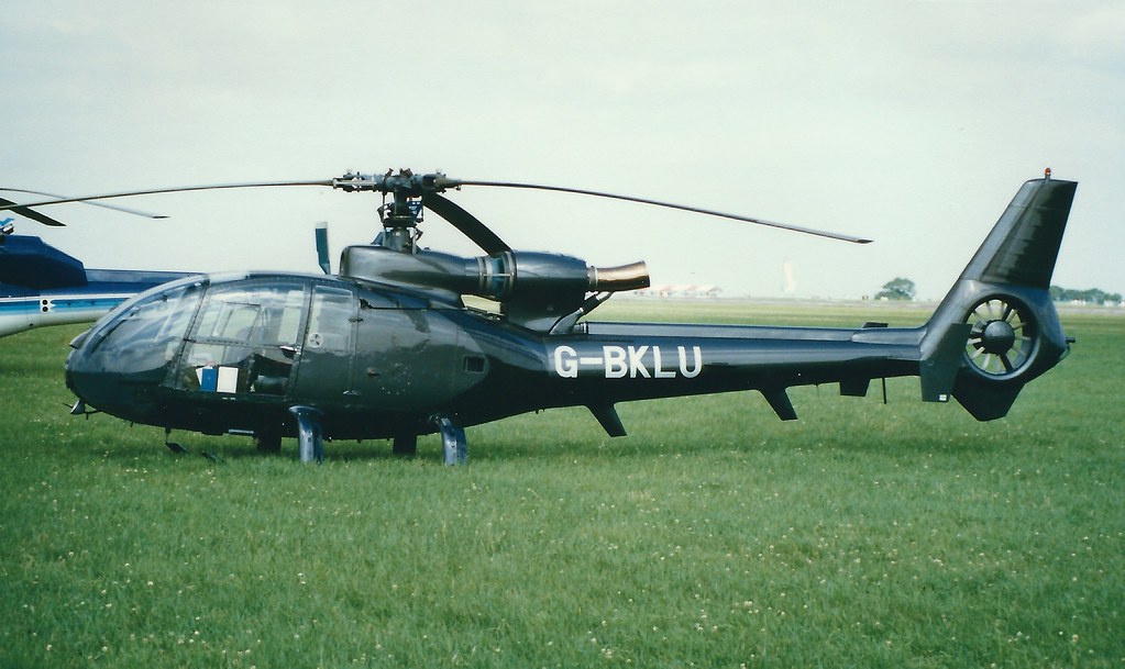 Aerospatiale SA341 Gazelle G-BKLU Silverstone 16/07/89