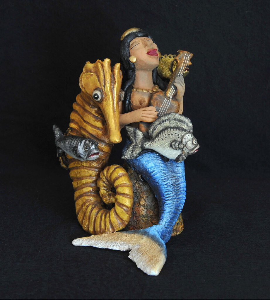 Singing Mermaid Sirena Oaxaca Mexico Pottery