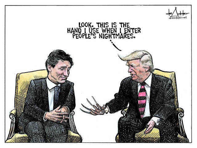 225 Trump Cartoon  Justin Trudeau