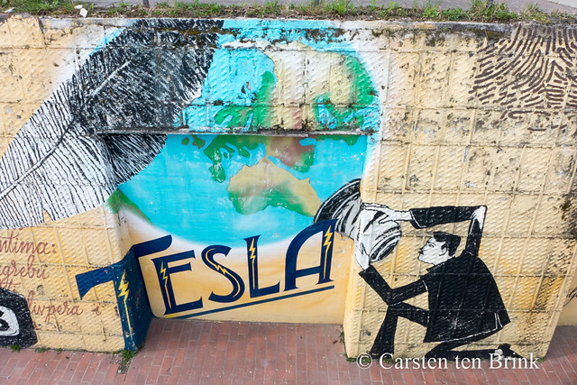 Zagreb street art - Tesla