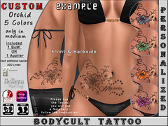 BodyCult Tattoo Custom Tattoo Orchid 5 Colors - Name
