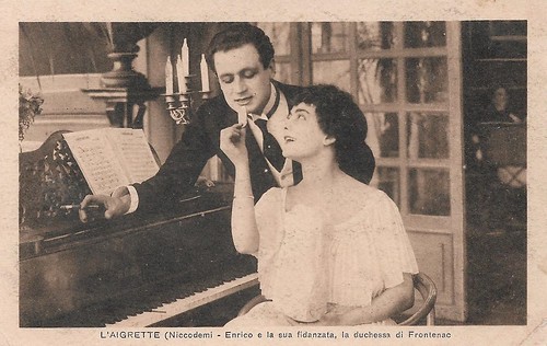 Tullio Carminati and Diomira Jacobini in L'aigrette (1917)