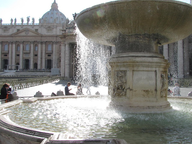 Rome Italy St. Peters Basilica fountain