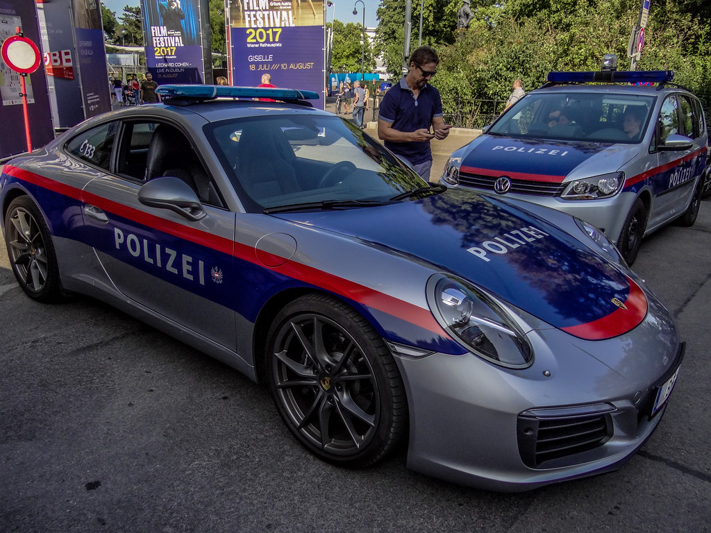A police Porsche sports car.