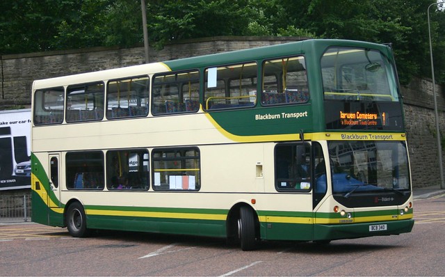 Blackburn Transport 1 BCB 340 calls at Blackburn Boulevard with an Accrington to Darwen service.