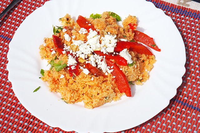 Walnut and red pepper couscous