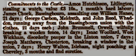 Cambridge Chronicle 26Apr1862 George C stole clothes