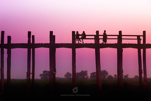 Sunset Talk, U-Bein Bridge, Mandalay, Myanmar
