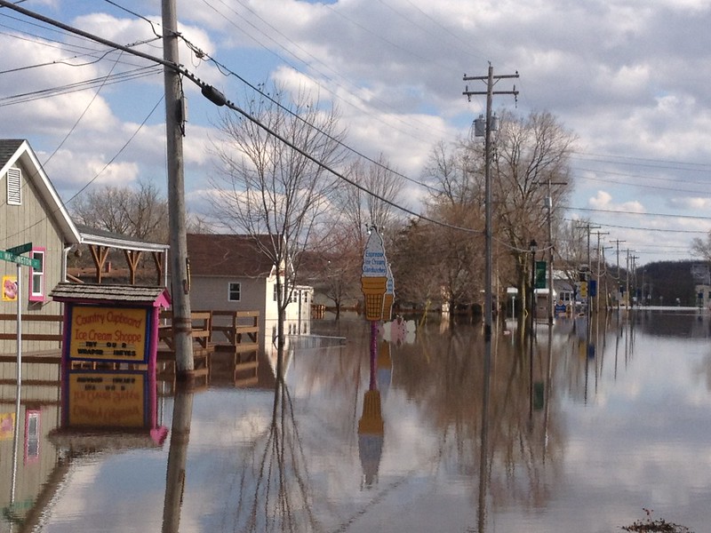 Flooding in Utica, Illinois