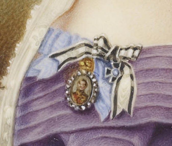 Queen Frederica of Hanover Duchess of Cumberland wearing the badge of the Order of Louise of Prussia and the family order of King George IV - 002